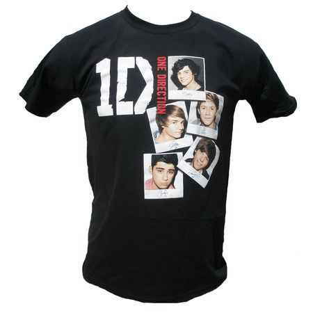 One Direction: One Direction Stacked Photo Black T-Shirt