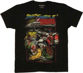 Street Fighter 2 Bison Guile Zombies Fight T-Shirt Sheer