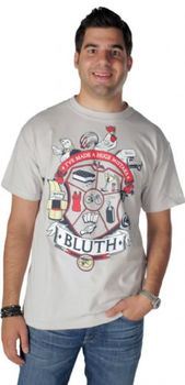 Arrested Development Bluth Family Crest Huge Mistake Ice Grey Adult T-shirt