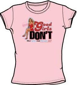 Beverly Hills 90210 Juniors T-shirt Good Girls Don?t Pink Tee Shirt