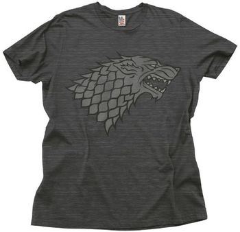 Junk Food Game of Thrones Stark Adult Charcoal T-Shirt