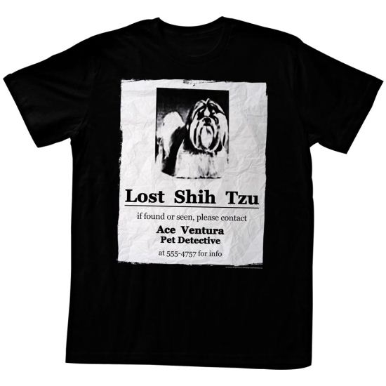 Ace Ventura Shirt Lost Adult Black Tee T-Shirt