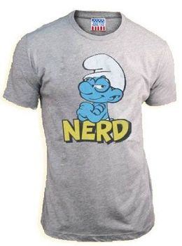 Junk Food The Smurfs Nerd Steel Gray Adult T-Shirt