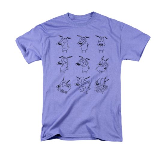 Courage The Cowardly Dog Shirt Courage Poses Adult Lavender Tee T-Shirt
