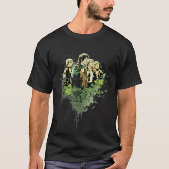 FRODO™ with Hobbits Vector Collage T-Shirt