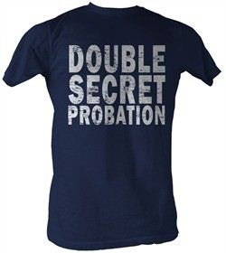 Animal House T-Shirt Double Secret Probation Navy Blue Tee Shirt