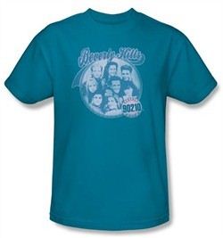 Beverly Hills 90210 T-shirt Circle Of Friends Adult Turquoise Shirt