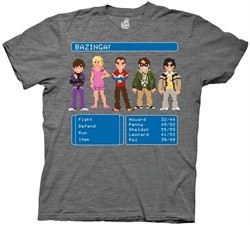 The Big Bang Theory Shirt 8 Bit Adventure Adult Heather Grey Tee
