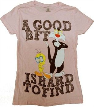 Looney Tunes Sylvester Tweety A Good BFF is Hard to Find Baby Doll Tee
