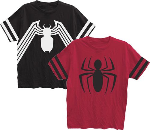 Spider-Man Striped Sleeves Mens T-shirt