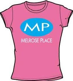 Melrose Place Juniors Shirt MP Logo Hot Pink T-Shirt
