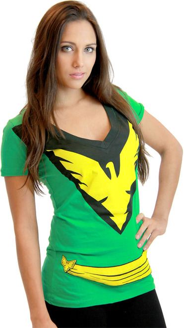 Marvel X-Men Phoenix Deep V-Neck Juniors Costume T-Shirt