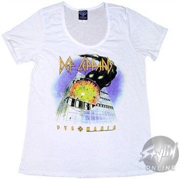 Def Leppard Pyromania Music Baby Doll Tee by JUNK FOOD