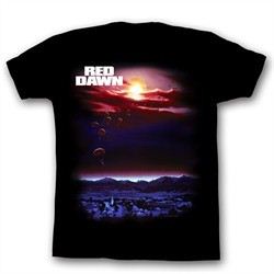 Red Dawn Shirt Red Sky Adult Black Tee T-Shirt