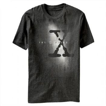 The X-Files TV Show Logo Adult Heather Charcoal T-Shirt