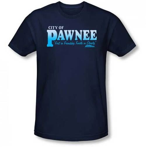 Parks and Recreation Pawnee First in Friendship, Fourth in Obesity Adult Navy T-Shirt