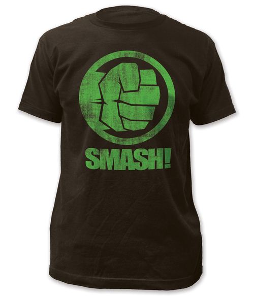 Marvel Comics Superhero The Incredible Hulk Fist SMASH! Adult Black T-Shirt