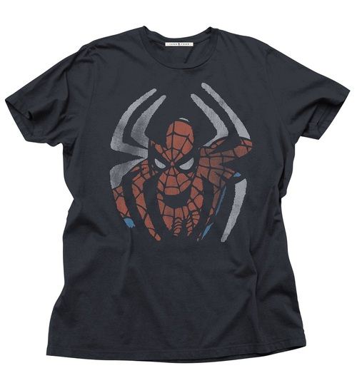 Junk Food Spider-Man and Venom Legs Adult Charcoal T-Shirt