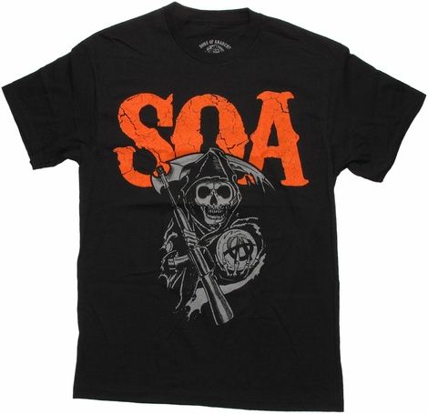 Sons of Anarchy Orange SOA Reaper T Shirt