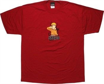 Naruto Characters Double Sided Red T-Shirt