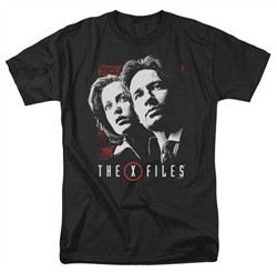 X-Files Shirt Mulder & Scully Adult Black Tee T-Shirt