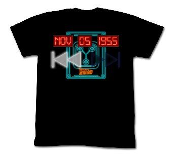 Back to the Future NOV 05 1955 Flux Capacitor Adult Black T-Shirt
