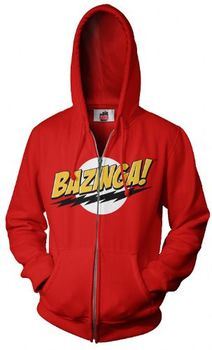 The Big Bang Theory Bazinga! Red Adult Zip Up Sweatshirt Hoodie