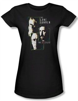 X-Files Shirt Juniors Lone Gunmen Black Tee T-Shirt