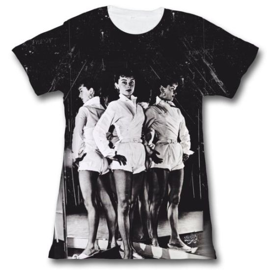 Audrey Hepburn Shirt Juniors Mirror Pose Sublimation Tee T-Shirt