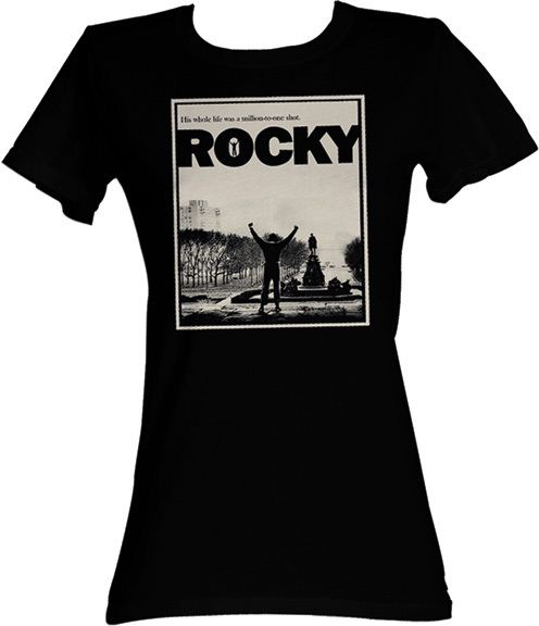 Rocky Balboa Million To One Black Juniors T-Shirt