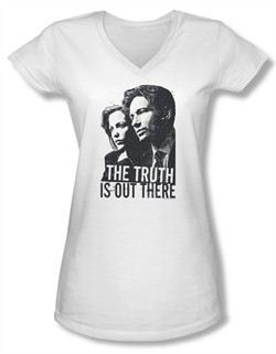 X-Files Shirt Juniors V Neck Truth White Tee T-Shirt