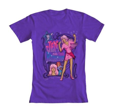 Jem and the Holograms Jem Nouveau Singing Solo Retro Juniors Grape Purple T-Shirt