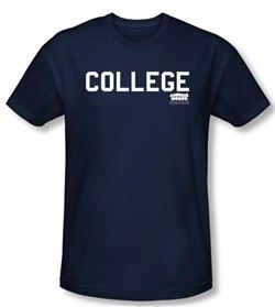 Animal House T-shirt Movie College Navy Blue Adult Slim Fit Tee Shirt