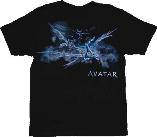 The Avatar Navi Jake Flying Adult Black T-shirt