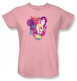 Beverly Hills 90210 Ladies T-shirt TV Show Donna Pink Tee Shirt