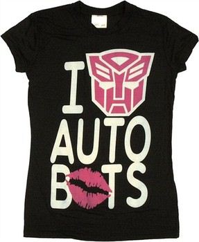 Transformers I Love Autobots Autobot Logo Lipstick Baby Doll Tee
