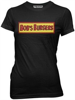 Bob's Burgers Shirt Juniors Logo Adult Black Tee T-Shirt