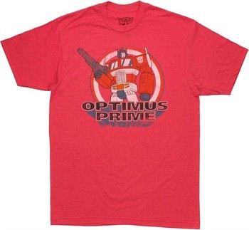 Transformers Optimus Prime Circled Vintage T-Shirt Sheer