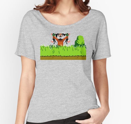 Duck Hunt Dog with 2 Ducks Women's Relaxed Fit T-Shirt by Funkymunkey T-Shirt