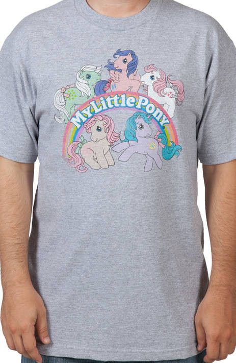 Adult Men/'s Hasbro My Little Pony Jumping Pony Sneaker Nerd Silver T-shirt Tee