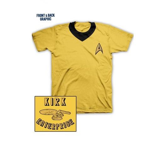 Star Trek Captain Kirk Uniform Adult Gold Costume T-Shirt