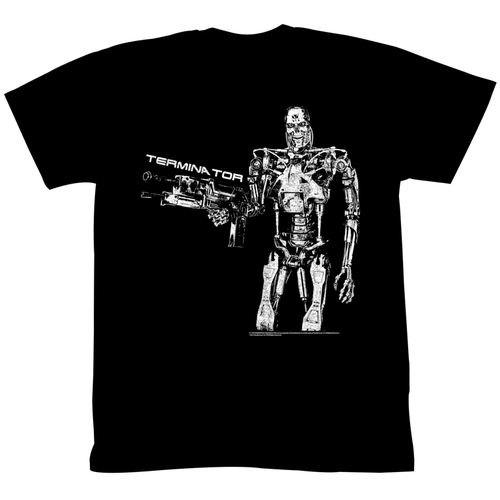 The Terminator Cyborg Robot Boom Adult Black T-Shirt
