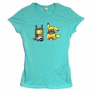 T&P Pajamas ~ Totoro and Pikachu Tribute (Women's Fitted T-Shirt)