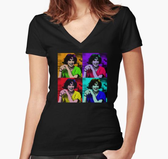 ‘Molly Ringwald’ Women's Fitted V-Neck T-Shirt by Rachael Burriss T-Shirt