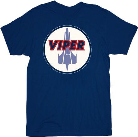 Battlestar Galactica Viper Badge Navy Adult T-shirt
