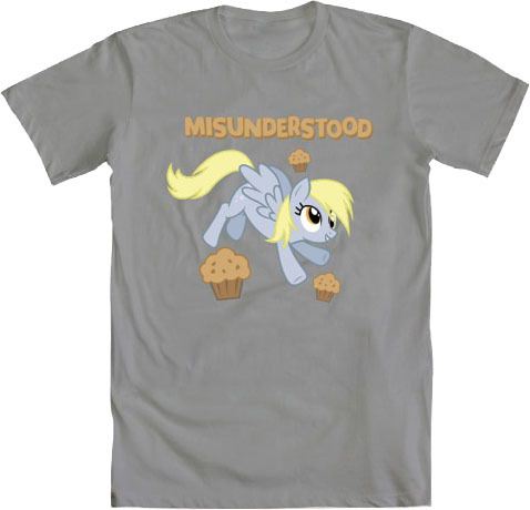 My Little Pony Derpy Misunderstood Adult Silver T-shirt