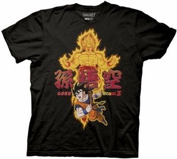 Dragonball Z Goku Fire Glow Black Mens T-shirt