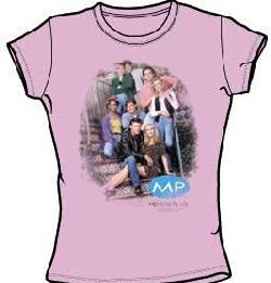 Melrose Place Juniors Shirt Original Cast Distressed Lavender T-Shirt