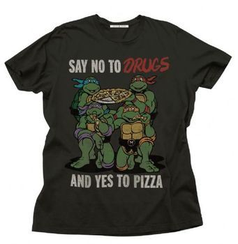 Adult Teenage Mutant Ninja Turtles Real Artists and Face Masks Cream T-Shirt Tee
