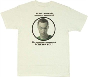 Big Bang Theory Sheldon The Roommate Agreement Screw You T-Shirt